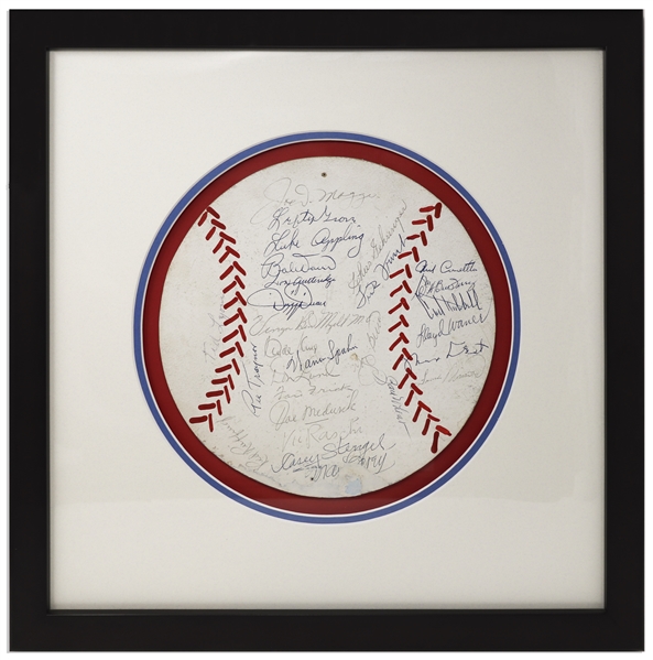 Artwork Signed by 28 Baseball Players Including Joe DiMaggio, Dizzy Dean and Casey Stengel
